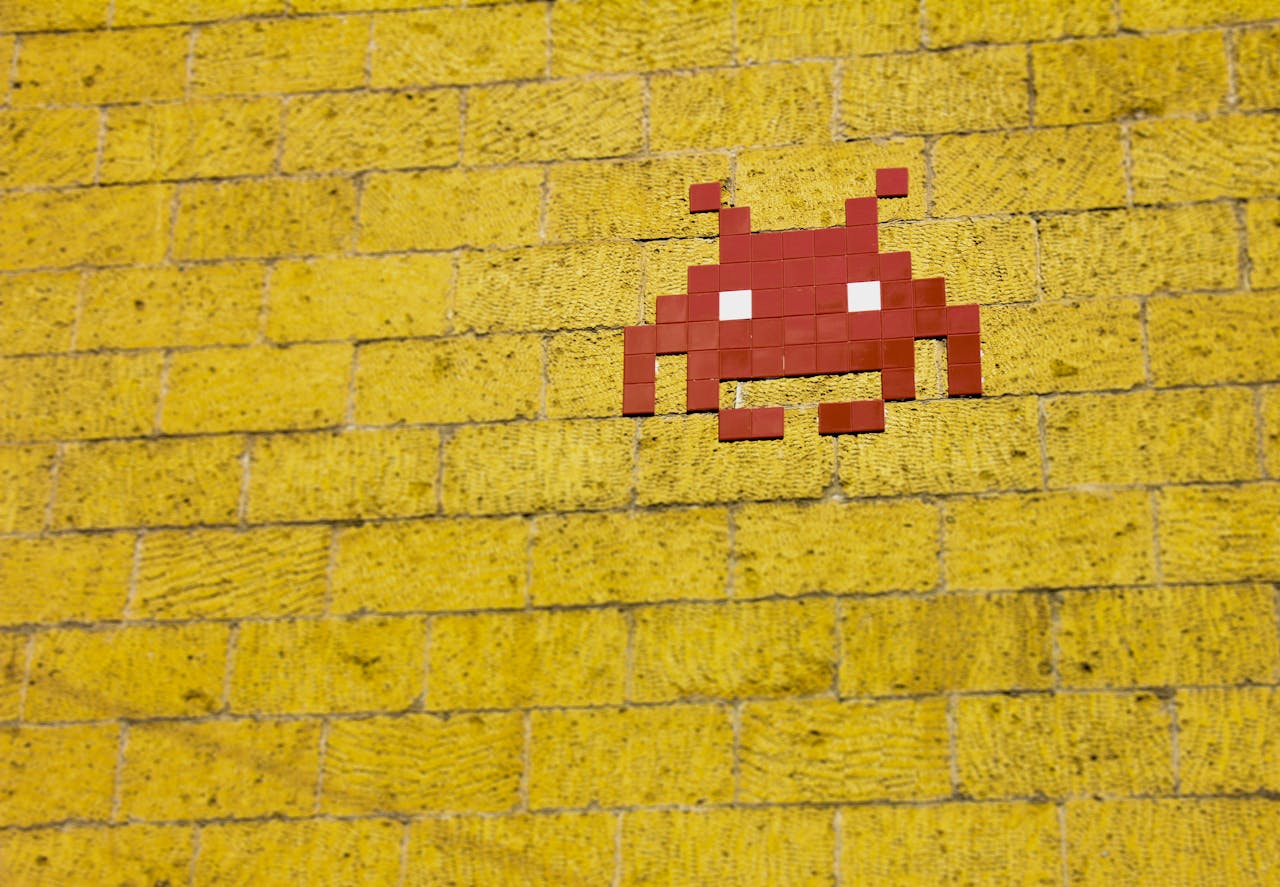 Mosaic Alien on Wall